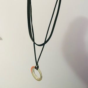 WHBM Layered Choker Necklace With Silver Pendant